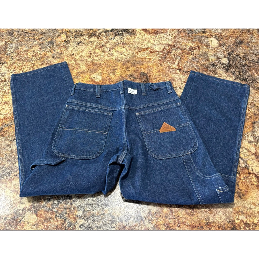 Men's Straight Dark Blue Carpenter Jeans - Unbranded